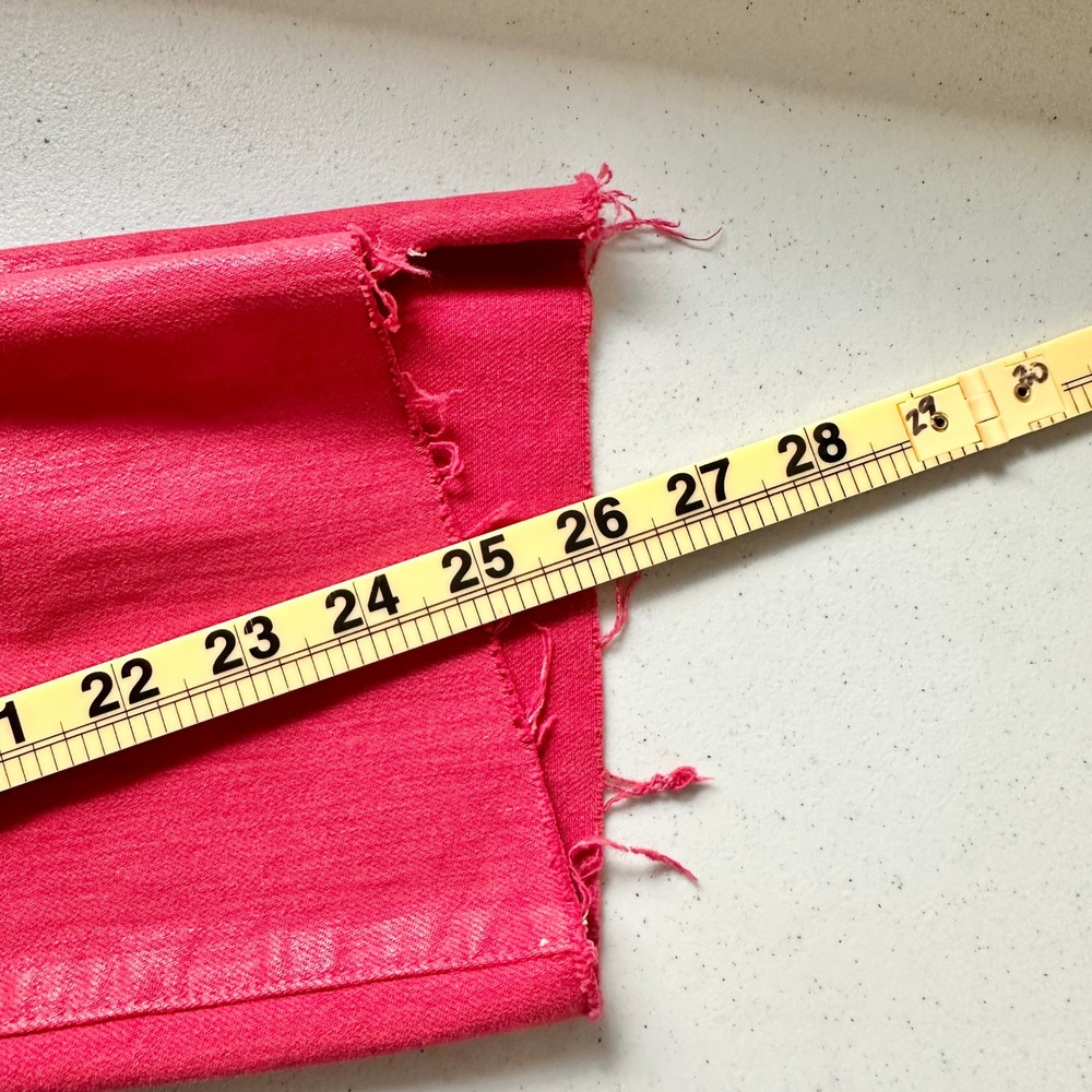 Mother The Insider Crop Step Fray Jeans Womens 30 New Year's Red Coated Denim - Picture 8 of 13